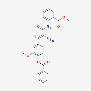 molecular formula C26H20N2O6 B14947214 methyl 2-{[(2E)-2-cyano-3-{3-methoxy-4-[(phenylcarbonyl)oxy]phenyl}prop-2-enoyl]amino}benzoate 