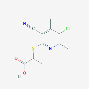 2-[(5-Chloro-3-cyano-4,6-dimethylpyridin-2-yl)sulfanyl]propanoic acid