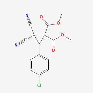 molecular formula C15H11ClN2O4 B14947230 Dimethyl 3-(4-chlorophenyl)-2,2-dicyanocyclopropane-1,1-dicarboxylate 