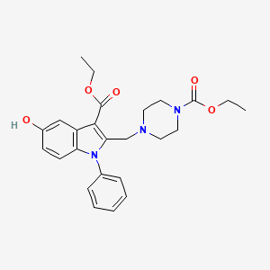 ethyl 2-{[4-(ethoxycarbonyl)piperazin-1-yl]methyl}-5-hydroxy-1-phenyl-1H-indole-3-carboxylate