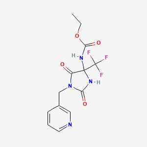 (2,5-Dioxo-1-pyridin-3-ylmethyl-4-trifluoromethylimidazolidin-4-yl)carbamic acid, ethyl ester