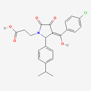 3-{(3E)-3-[(4-chlorophenyl)(hydroxy)methylidene]-4,5-dioxo-2-[4-(propan-2-yl)phenyl]pyrrolidin-1-yl}propanoic acid