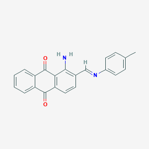 molecular formula C22H16N2O2 B14947380 1-amino-2-{(E)-[(4-methylphenyl)imino]methyl}anthracene-9,10-dione 