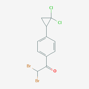 molecular formula C11H8Br2Cl2O B14947388 2,2-Dibromo-1-[4-(2,2-dichlorocyclopropyl)phenyl]ethanone 