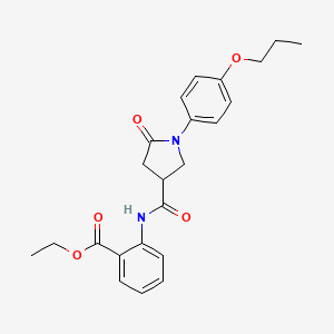 Ethyl 2-({[5-oxo-1-(4-propoxyphenyl)pyrrolidin-3-yl]carbonyl}amino)benzoate