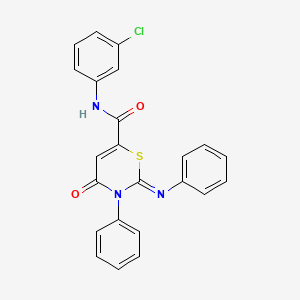 molecular formula C23H16ClN3O2S B14947404 (2Z)-N-(3-chlorophenyl)-4-oxo-3-phenyl-2-(phenylimino)-3,4-dihydro-2H-1,3-thiazine-6-carboxamide 