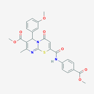 methyl 2-{[4-(methoxycarbonyl)phenyl]carbamoyl}-6-(3-methoxyphenyl)-8-methyl-4-oxo-4H,6H-pyrimido[2,1-b][1,3]thiazine-7-carboxylate