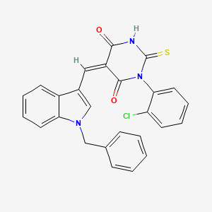 molecular formula C26H18ClN3O2S B14947449 (5Z)-5-[(1-benzyl-1H-indol-3-yl)methylidene]-1-(2-chlorophenyl)-2-sulfanylpyrimidine-4,6(1H,5H)-dione 