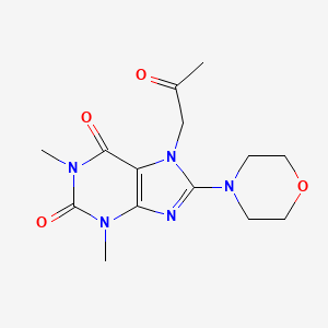 molecular formula C14H19N5O4 B14947475 1,3-dimethyl-8-(morpholin-4-yl)-7-(2-oxopropyl)-3,7-dihydro-1H-purine-2,6-dione 