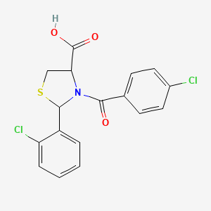 3-(4-Chlorobenzoyl)-2-(2-chlorophenyl)-1,3-thiazolidine-4-carboxylic acid