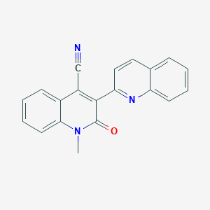 molecular formula C20H13N3O B14947506 1-Methyl-2-oxo-3-(2-quinolyl)-1,2-dihydro-4-quinolinecarbonitrile 