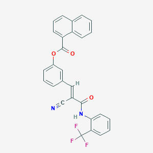 molecular formula C28H17F3N2O3 B14947515 3-[(1E)-2-cyano-3-oxo-3-{[2-(trifluoromethyl)phenyl]amino}prop-1-en-1-yl]phenyl naphthalene-1-carboxylate 