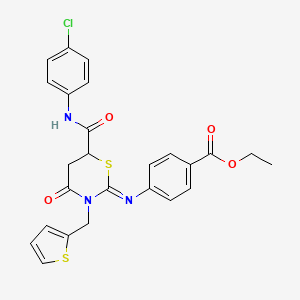 molecular formula C25H22ClN3O4S2 B14947521 ethyl 4-{[(2Z)-6-[(4-chlorophenyl)carbamoyl]-4-oxo-3-(thiophen-2-ylmethyl)-1,3-thiazinan-2-ylidene]amino}benzoate 