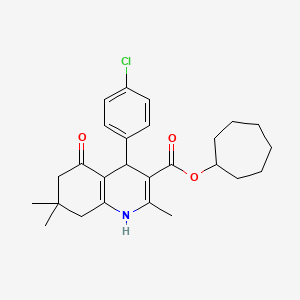 molecular formula C26H32ClNO3 B14947525 Cycloheptyl 4-(4-chlorophenyl)-2,7,7-trimethyl-5-oxo-1,4,5,6,7,8-hexahydroquinoline-3-carboxylate 