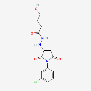 molecular formula C14H16ClN3O4 B14947531 N'-[1-(3-chlorophenyl)-2,5-dioxopyrrolidin-3-yl]-4-hydroxybutanehydrazide 