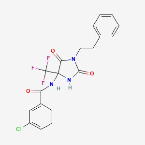 molecular formula C19H15ClF3N3O3 B14947551 3-chloro-N-[2,5-dioxo-1-(2-phenylethyl)-4-(trifluoromethyl)imidazolidin-4-yl]benzamide 