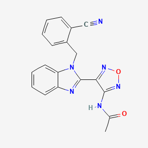 molecular formula C19H14N6O2 B14947600 N-{4-[1-(2-cyanobenzyl)-1H-benzimidazol-2-yl]-1,2,5-oxadiazol-3-yl}acetamide 