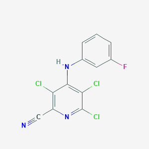 3,5,6-Trichloro-4-(3-fluoro-phenylamino)-pyridine-2-carbonitrile