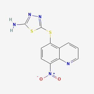 5-[(8-Nitroquinolin-5-yl)sulfanyl]-1,3,4-thiadiazol-2-amine