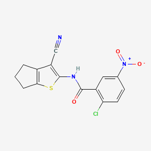 molecular formula C15H10ClN3O3S B14947624 2-chloro-N-(3-cyano-5,6-dihydro-4H-cyclopenta[b]thiophen-2-yl)-5-nitrobenzamide 