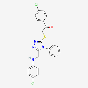 molecular formula C23H18Cl2N4OS B14947627 1-(4-chlorophenyl)-2-[(5-{[(4-chlorophenyl)amino]methyl}-4-phenyl-4H-1,2,4-triazol-3-yl)sulfanyl]ethanone 