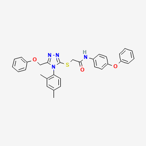 2-{[4-(2,4-dimethylphenyl)-5-(phenoxymethyl)-4H-1,2,4-triazol-3-yl]sulfanyl}-N-(4-phenoxyphenyl)acetamide