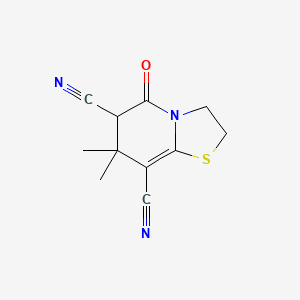 molecular formula C11H11N3OS B14947639 7,7-dimethyl-5-oxo-2,3,6,7-tetrahydro-5H-[1,3]thiazolo[3,2-a]pyridine-6,8-dicarbonitrile 