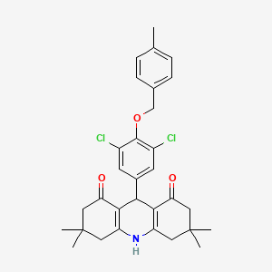 9-{3,5-dichloro-4-[(4-methylbenzyl)oxy]phenyl}-3,3,6,6-tetramethyl-3,4,6,7,9,10-hexahydroacridine-1,8(2H,5H)-dione