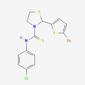 molecular formula C14H12BrClN2S3 B14947645 2-(5-bromothiophen-2-yl)-N-(4-chlorophenyl)-1,3-thiazolidine-3-carbothioamide 