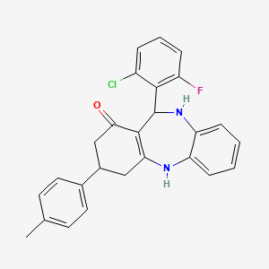 11-(2-chloro-6-fluorophenyl)-3-(4-methylphenyl)-2,3,4,5,10,11-hexahydro-1H-dibenzo[b,e][1,4]diazepin-1-one