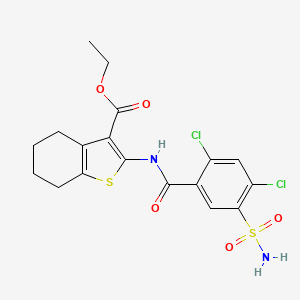 Ethyl 2-{[(2,4-dichloro-5-sulfamoylphenyl)carbonyl]amino}-4,5,6,7-tetrahydro-1-benzothiophene-3-carboxylate