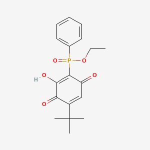 molecular formula C18H21O5P B14947654 Ethyl (4-tert-butyl-2-hydroxy-3,6-dioxocyclohexa-1,4-dien-1-yl)phenylphosphinate 