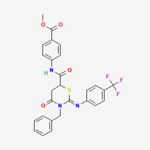 molecular formula C27H22F3N3O4S B14947698 methyl 4-({[(2Z)-3-benzyl-4-oxo-2-{[4-(trifluoromethyl)phenyl]imino}-1,3-thiazinan-6-yl]carbonyl}amino)benzoate 