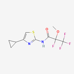 molecular formula C10H10F4N2O2S B14947706 N-(4-cyclopropyl-1,3-thiazol-2-yl)-2,3,3,3-tetrafluoro-2-methoxypropanamide 