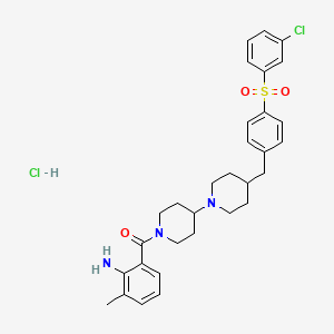 molecular formula C31H37Cl2N3O3S B1494771 Methanone, (2-amino-3-methylphenyl)(4-((4-((3-chlorophenyl)sulfonyl)phenyl)methyl)(1,4'-bipiperidin)-1'-yl)-, hydrochloride (1:1) CAS No. 331765-01-6