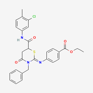 ethyl 4-({(2Z)-3-benzyl-6-[(3-chloro-4-methylphenyl)carbamoyl]-4-oxo-1,3-thiazinan-2-ylidene}amino)benzoate