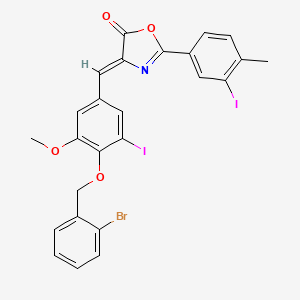 (4Z)-4-{4-[(2-bromobenzyl)oxy]-3-iodo-5-methoxybenzylidene}-2-(3-iodo-4-methylphenyl)-1,3-oxazol-5(4H)-one