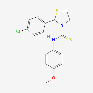 molecular formula C17H17ClN2OS2 B14947764 2-(4-chlorophenyl)-N-(4-methoxyphenyl)-1,3-thiazolidine-3-carbothioamide 