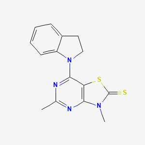 molecular formula C15H14N4S2 B14947776 7-(2,3-dihydro-1H-indol-1-yl)-3,5-dimethyl[1,3]thiazolo[4,5-d]pyrimidine-2(3H)-thione 