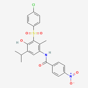 molecular formula C23H21ClN2O6S B14947793 N-{3-[(4-chlorophenyl)sulfonyl]-4-hydroxy-2-methyl-5-(propan-2-yl)phenyl}-4-nitrobenzamide 