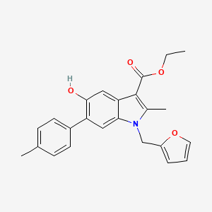 ethyl 1-(furan-2-ylmethyl)-5-hydroxy-2-methyl-6-(4-methylphenyl)-1H-indole-3-carboxylate