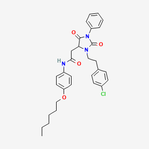 2-{3-[2-(4-chlorophenyl)ethyl]-2,5-dioxo-1-phenylimidazolidin-4-yl}-N-[4-(hexyloxy)phenyl]acetamide