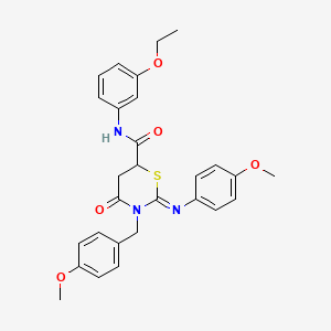 molecular formula C28H29N3O5S B14947822 (2Z)-N-(3-ethoxyphenyl)-3-(4-methoxybenzyl)-2-[(4-methoxyphenyl)imino]-4-oxo-1,3-thiazinane-6-carboxamide 