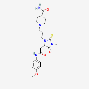 1-[3-(5-{2-[(4-Ethoxyphenyl)amino]-2-oxoethyl}-3-methyl-4-oxo-2-thioxoimidazolidin-1-yl)propyl]piperidine-4-carboxamide