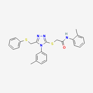 molecular formula C25H24N4OS2 B14947833 N-(2-methylphenyl)-2-({4-(3-methylphenyl)-5-[(phenylsulfanyl)methyl]-4H-1,2,4-triazol-3-yl}sulfanyl)acetamide CAS No. 538337-33-6