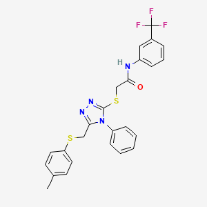 molecular formula C25H21F3N4OS2 B14947844 2-[(5-{[(4-methylphenyl)sulfanyl]methyl}-4-phenyl-4H-1,2,4-triazol-3-yl)sulfanyl]-N-[3-(trifluoromethyl)phenyl]acetamide CAS No. 539808-45-2