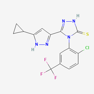 4-(2-Chloro-5-trifluoromethyl-phenyl)-5-(5-cyclopropyl-1H-pyrazol-3-yl)-4H-[1,2,4]triazole-3-thiol