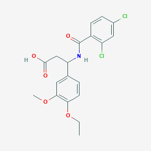 molecular formula C19H19Cl2NO5 B14947859 3-[(2,4-Dichlorobenzoyl)amino]-3-(4-ethoxy-3-methoxyphenyl)propanoic acid 