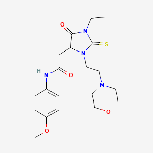 2-{1-ethyl-3-[2-(morpholin-4-yl)ethyl]-5-oxo-2-thioxoimidazolidin-4-yl}-N-(4-methoxyphenyl)acetamide