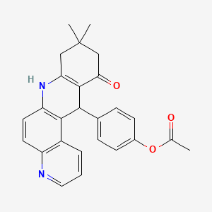 4-(9,9-Dimethyl-11-oxo-7,8,9,10,11,12-hexahydrobenzo[b][4,7]phenanthrolin-12-yl)phenyl acetate